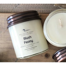 Load image into Gallery viewer, Blush Peony - 9 oz Soy Candle - Copper Lid