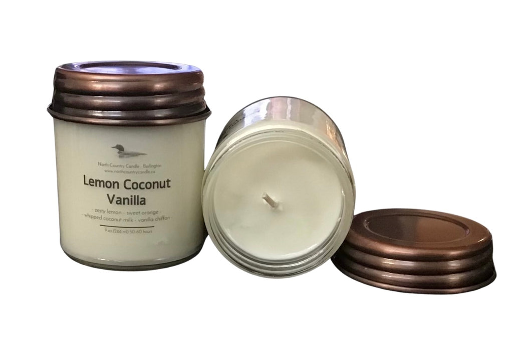 Lemon Coconut Vanilla - 9 oz Soy Candle