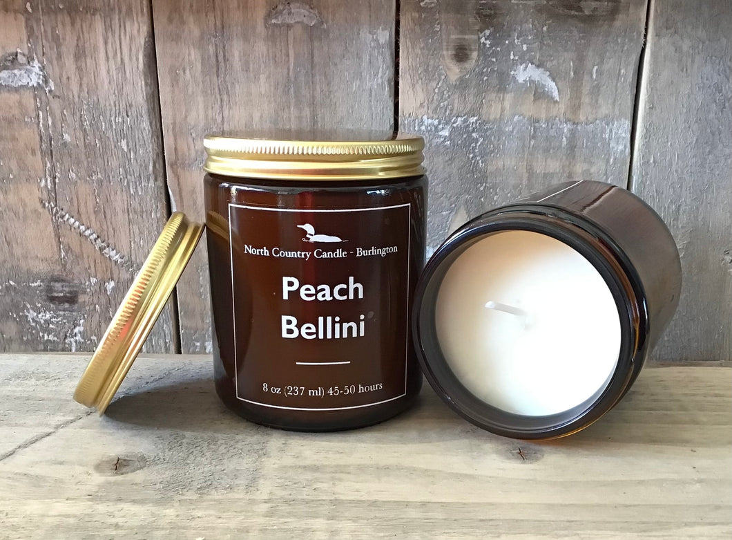 Peach Bellini - Amber Jar Soy Wax Candle