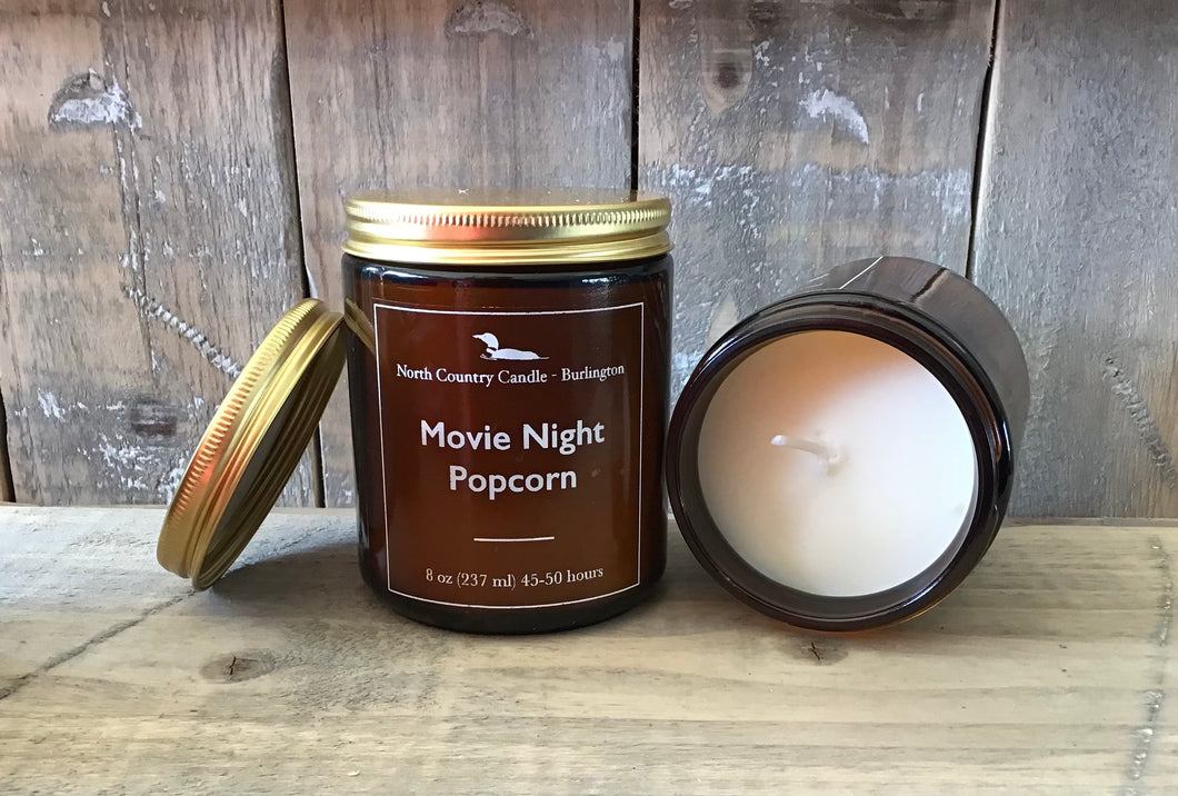 Movie Night Popcorn - Amber Jar Soy Wax Candle