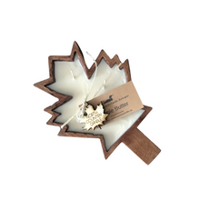 Load image into Gallery viewer, Maple Leaf shaped 11 inch dough bowl candle scented Maple Butter