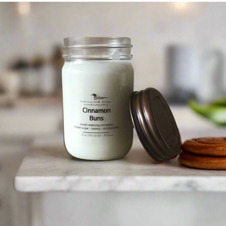 Cinamon Buns 12 oz Soy Wax Candle with Copper lid