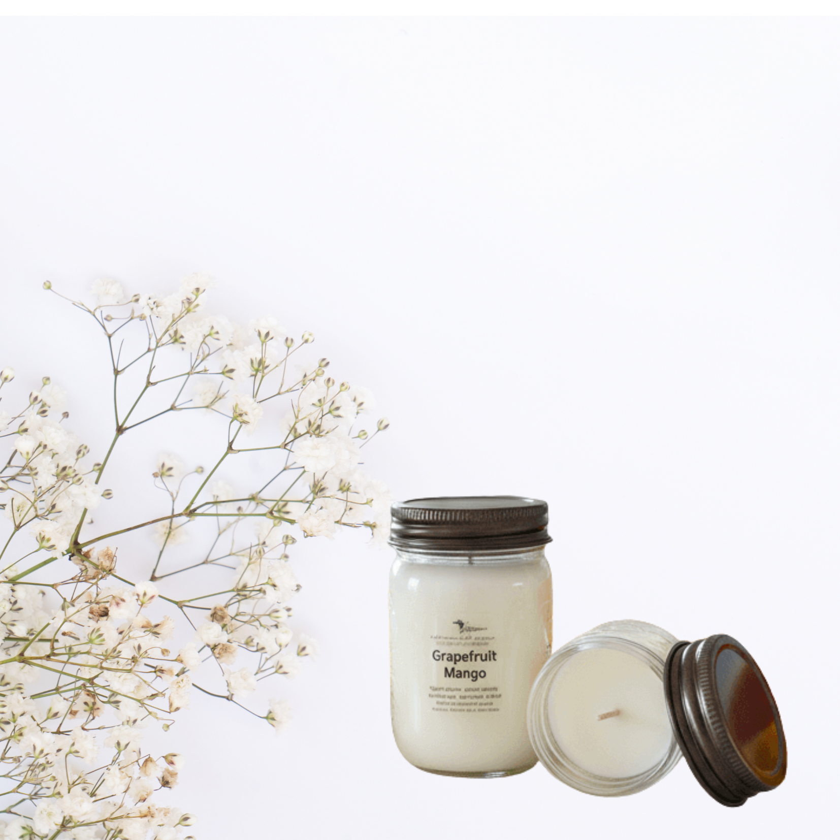Grapefruit Mango - 12 oz Soy Wax Candle