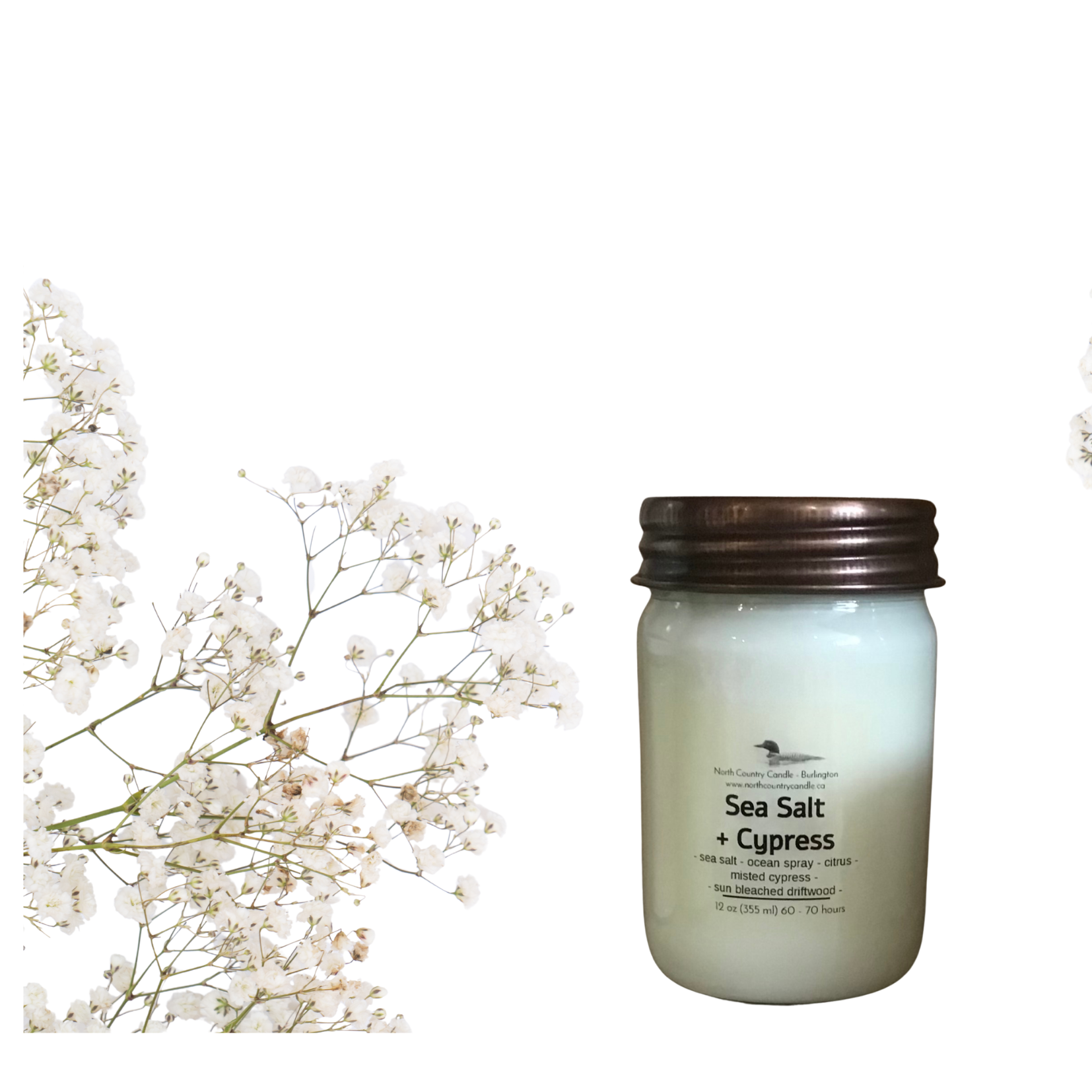 Sea Salt + Cypress - 12 oz Soy Candle