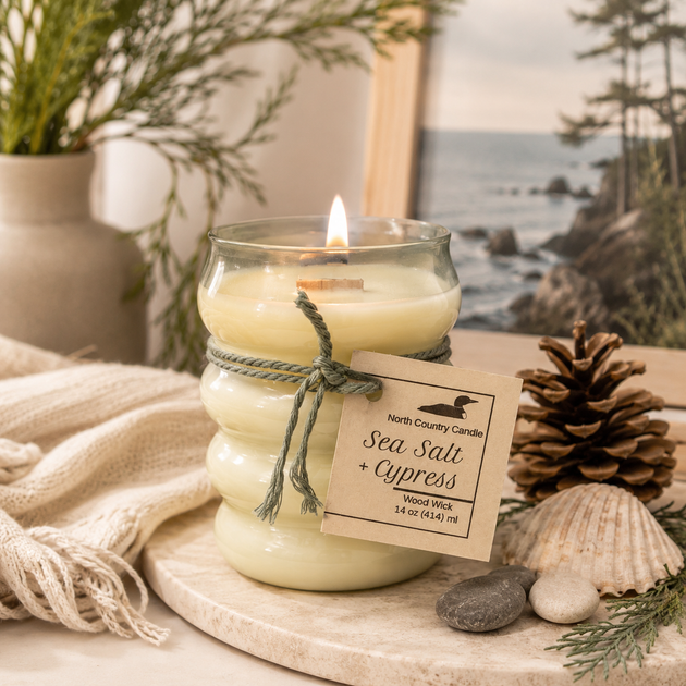 14 oz Bubble Ring Soy wax Candles with Bamboo lids