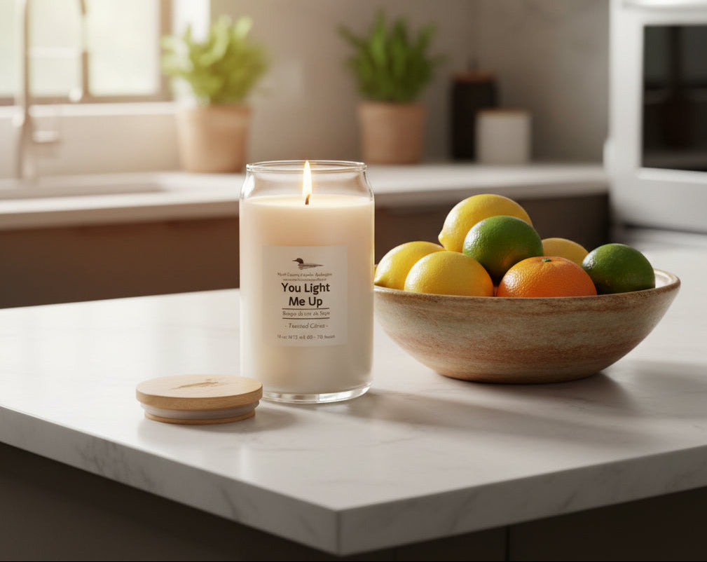 16 oz Beer Glass Candle- You Ligt Me Up
