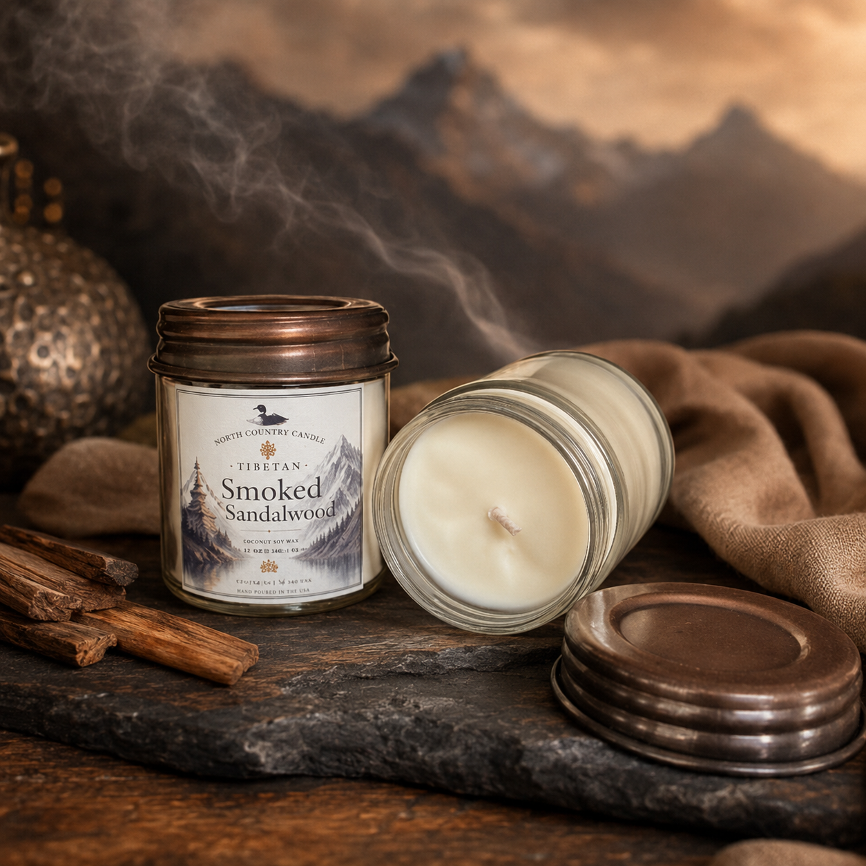 Smoked Sandalwood - 9 oz Coconut Wax Candle