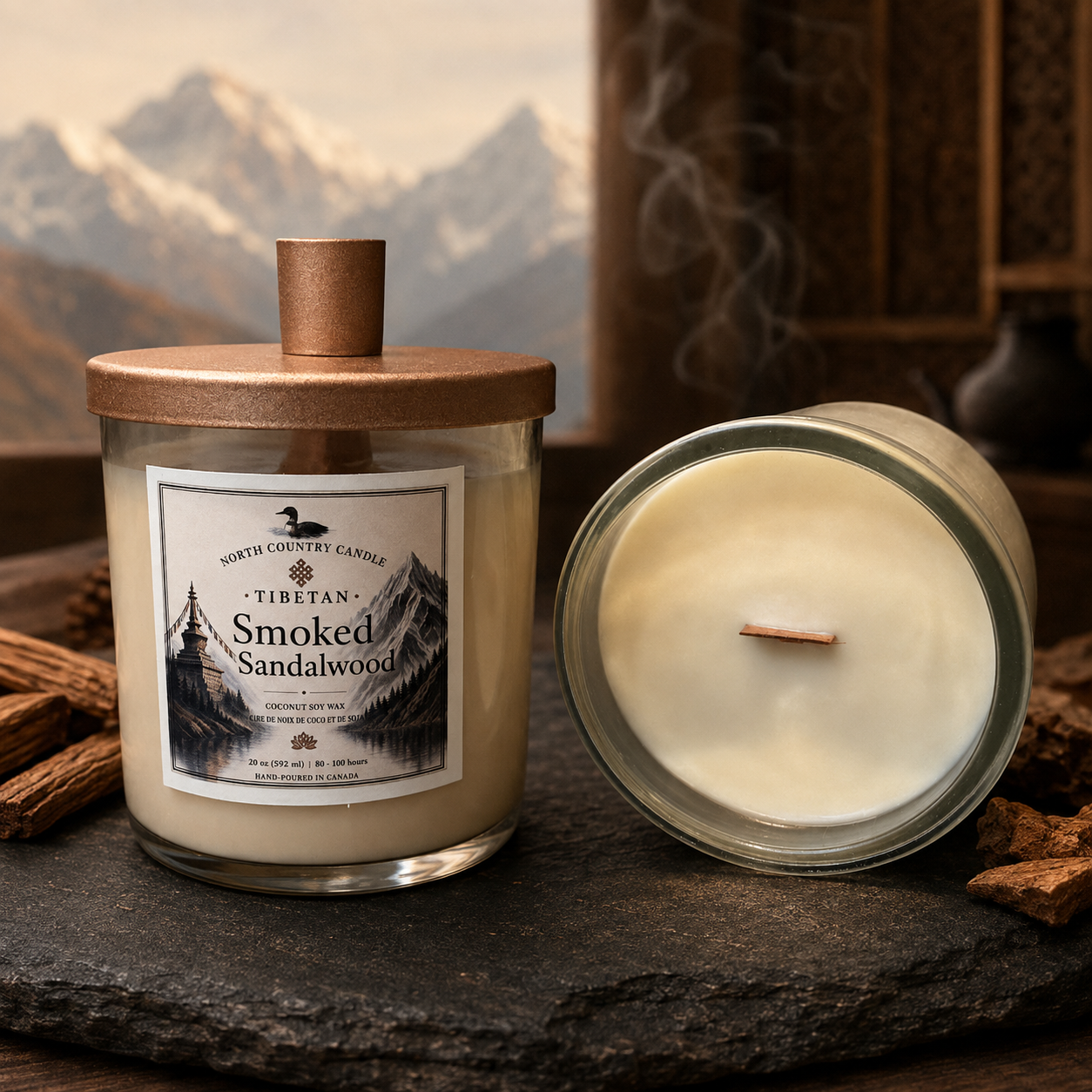 Smoked Sandalwood - 20 oz Luxury Coconut Wax Candle