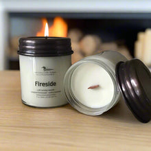 Load image into Gallery viewer, Fireside - 9 oz Wood Wick Soy Wax Candle
