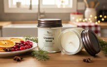 Load image into Gallery viewer, 9 oz Soy Wax Candle with cotton wick and burnished copper mason jar lid. 
