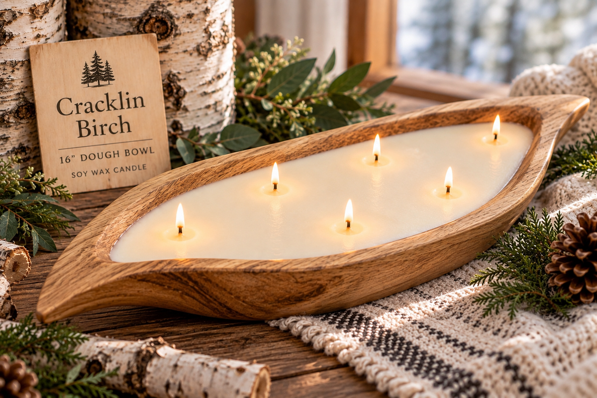 Cracklin Birch -Swirl Design Dough Bowl Candle