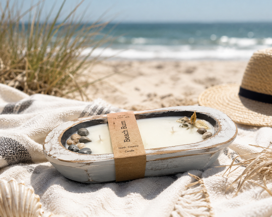 Beach Bum Distressed Dough Bowl Candle