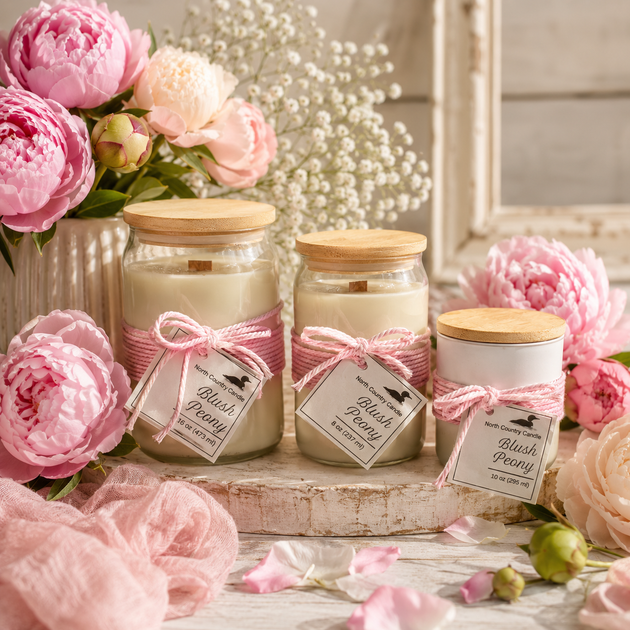 Blush Peony scented Soy Candles