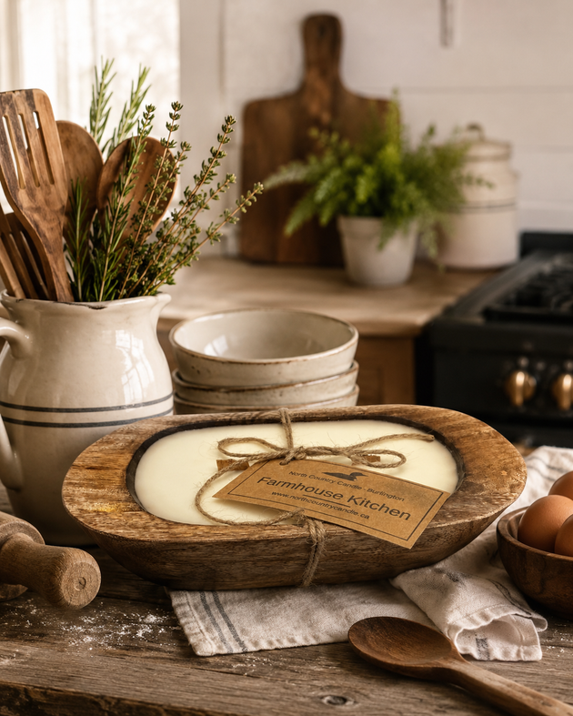 Deep Dish Dough Bowl Candle - Farmhouse Kichen