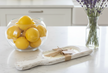 Distressed Linen Spoon Dough  Bowl-Lemon Lavender