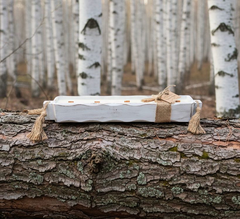 Wood Wick Distressed Mango Wood Candle Tray