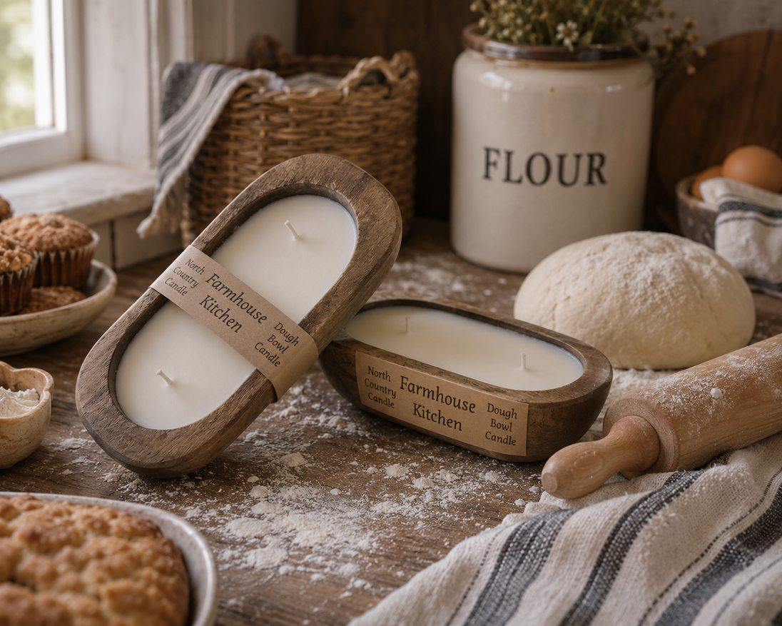 Farmhouse Kitchen Oak Style Dough Bowls