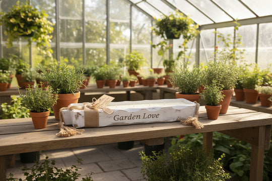 Garden Love-Distressed Candle Tray-Blue Sage + Mint