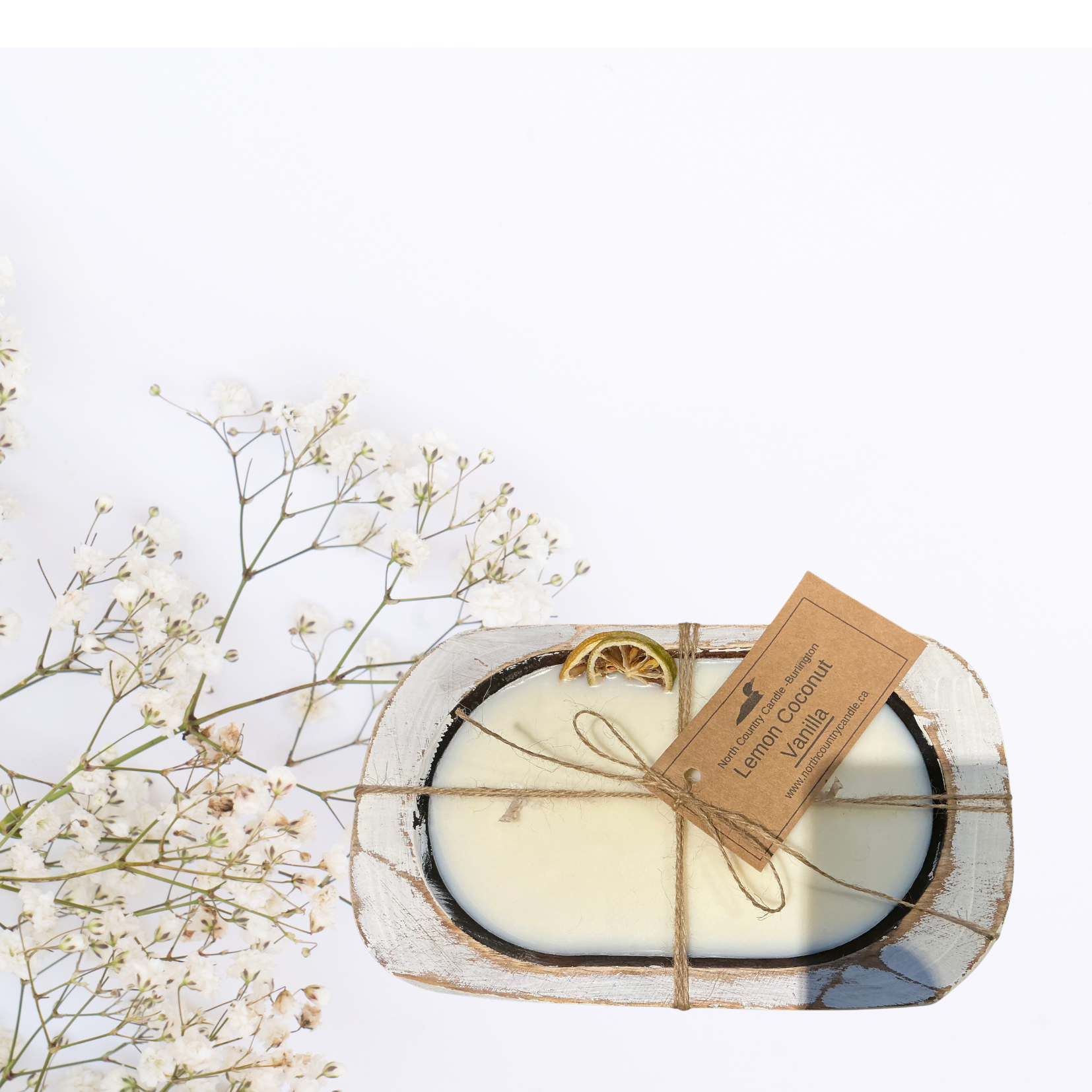 Lemon Coconut Vanilla -Distressed Dough Bowl
