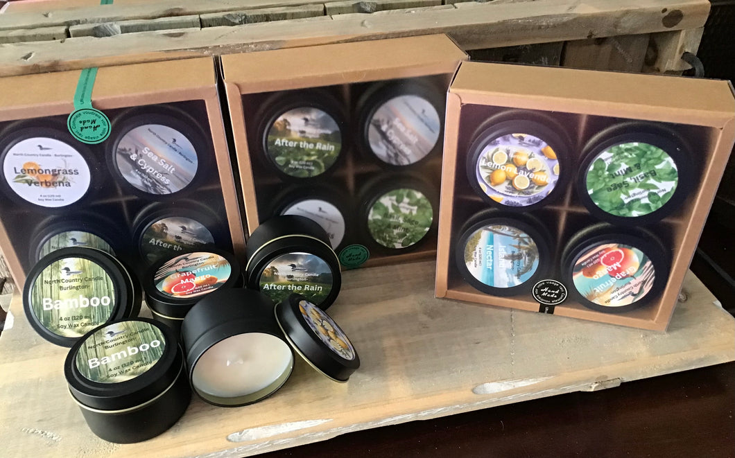 Boxed 4 oz Candle Tin Sets