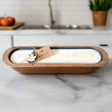 Load image into Gallery viewer, SALE - Peach Bellini - Long Narrow Dough Bowl Candle

