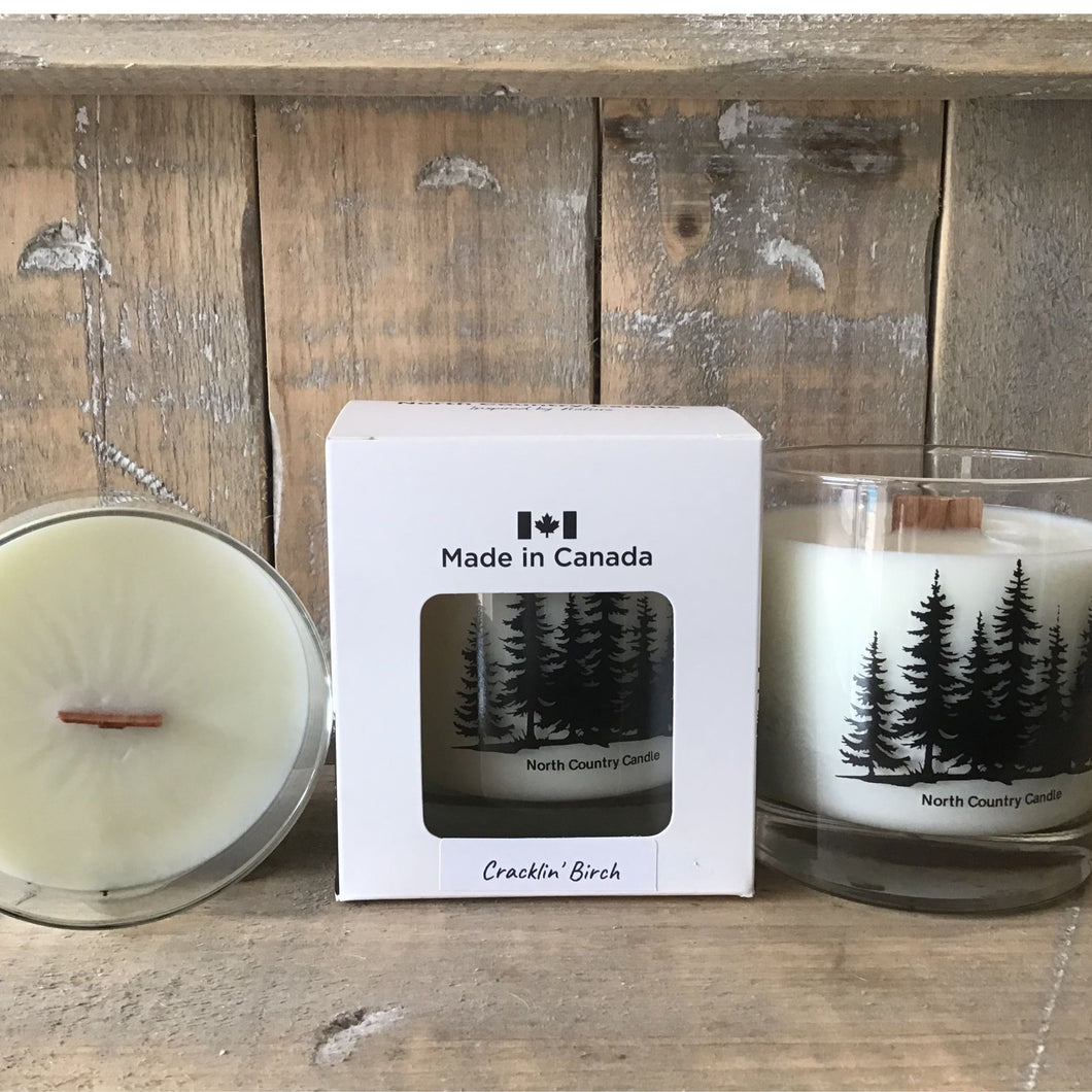 Cracklin’ Birch - 10 oz Whiskey Glass Candle