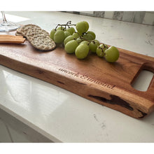 Load image into Gallery viewer, 28 inch double-handled Acacia Wood Platter
