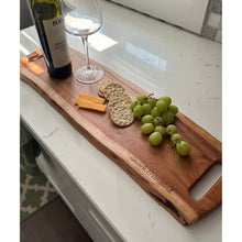 Load image into Gallery viewer, 28 inch double-handled Acacia Wood Platter
