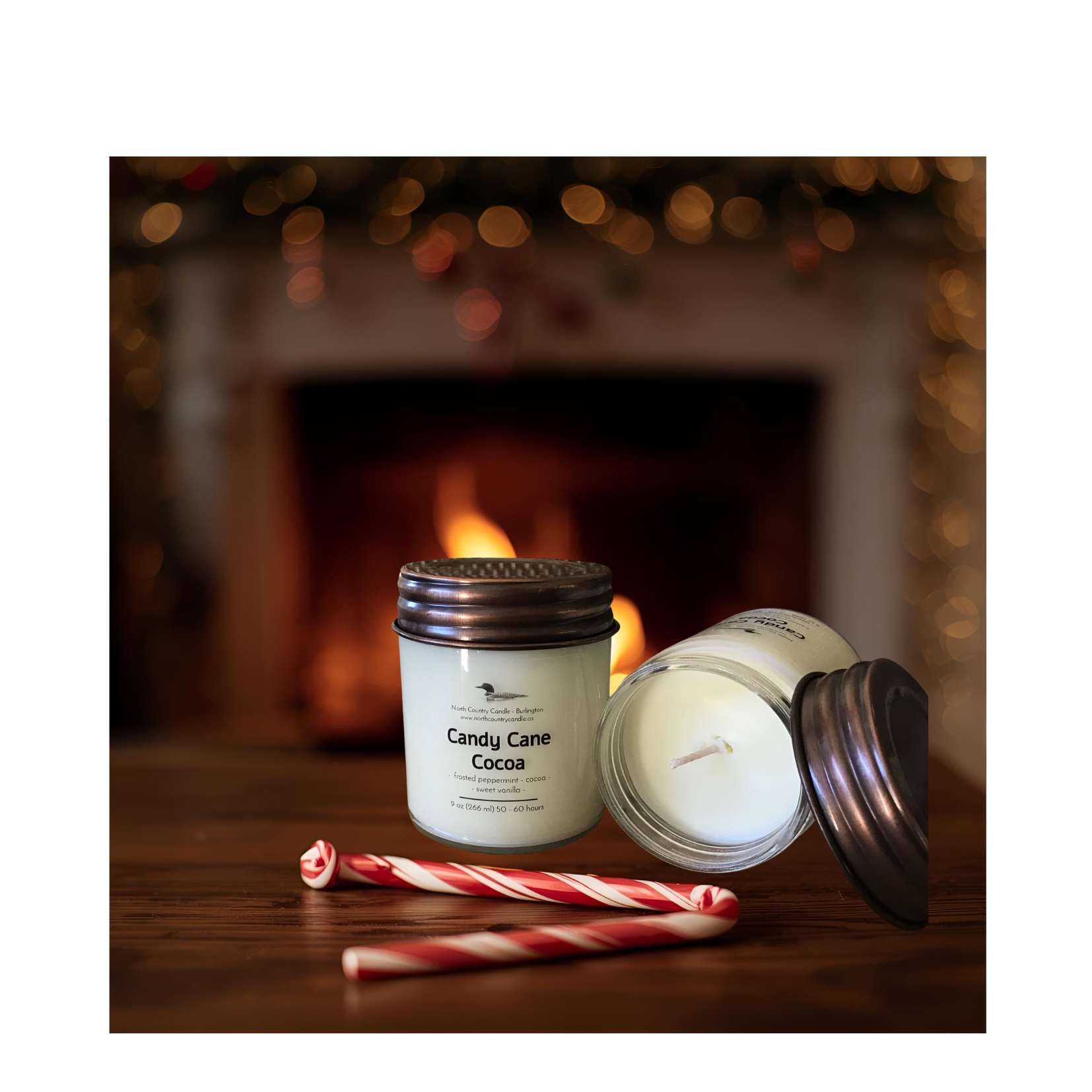 Candy Cane Cocoa - 9 oz Soy Wax Candle