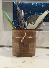 Load image into Gallery viewer, Mango Wood Kitchen Utensil Holder
