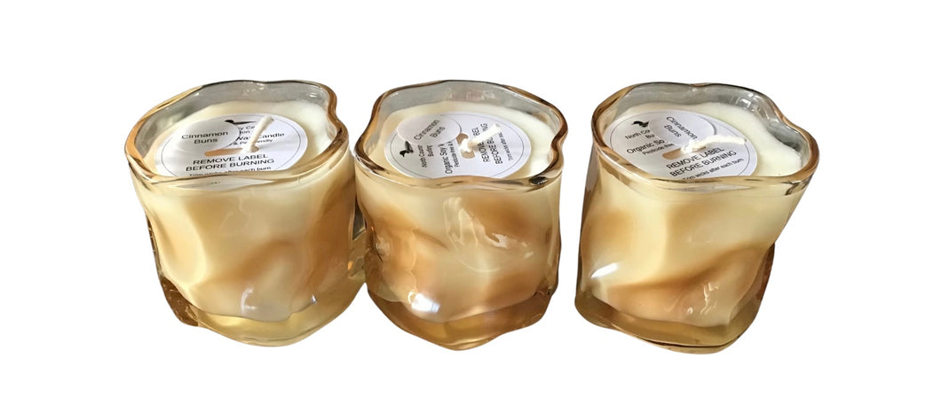 10 oz Amber Twisted Glass Candles