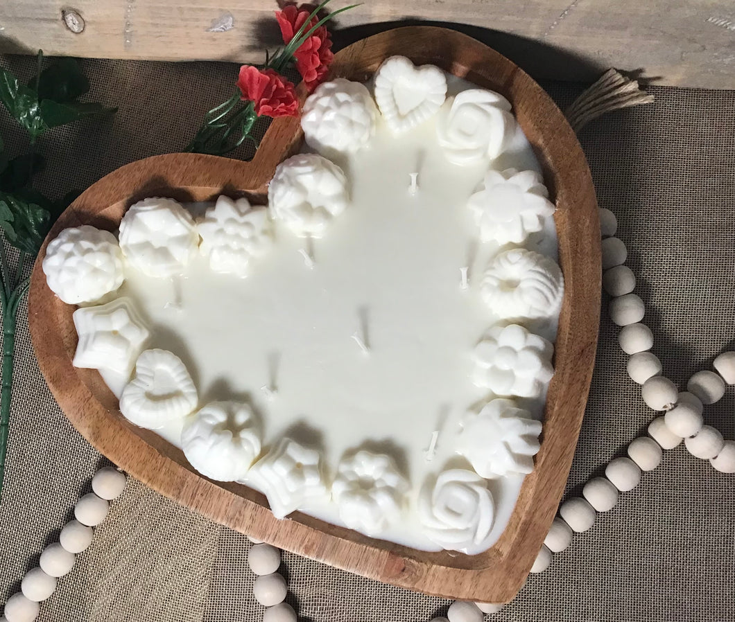 Extra Large Heart Dough Bowl - Mango wood