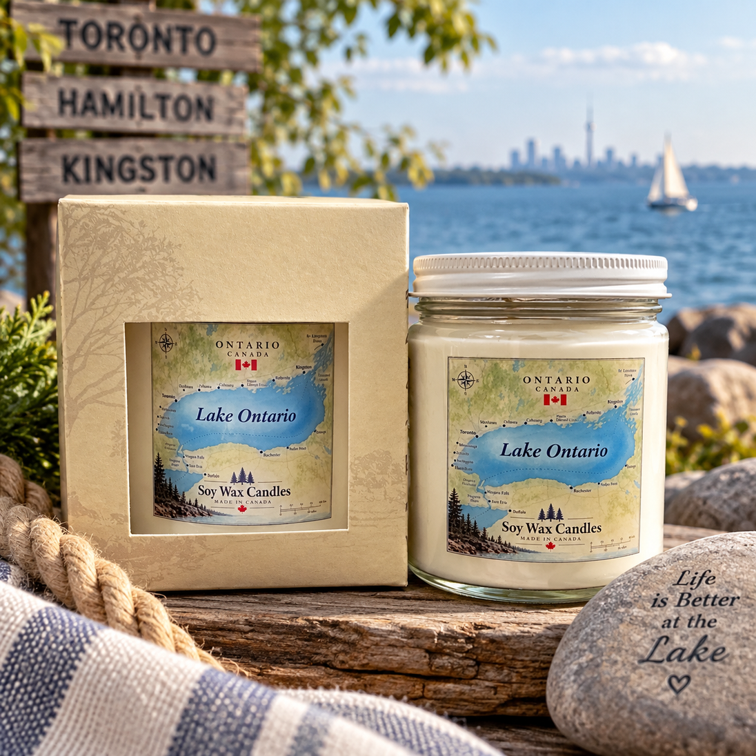 Lake Ontario Gift Boxed Soy Wax Candle