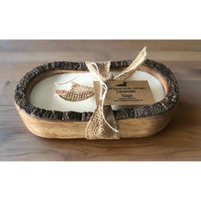 Load image into Gallery viewer, Live edge dough bowl candle with wood wicks
