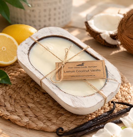 Lemon Coconut Vanilla Distressed Dough Bowl Candle