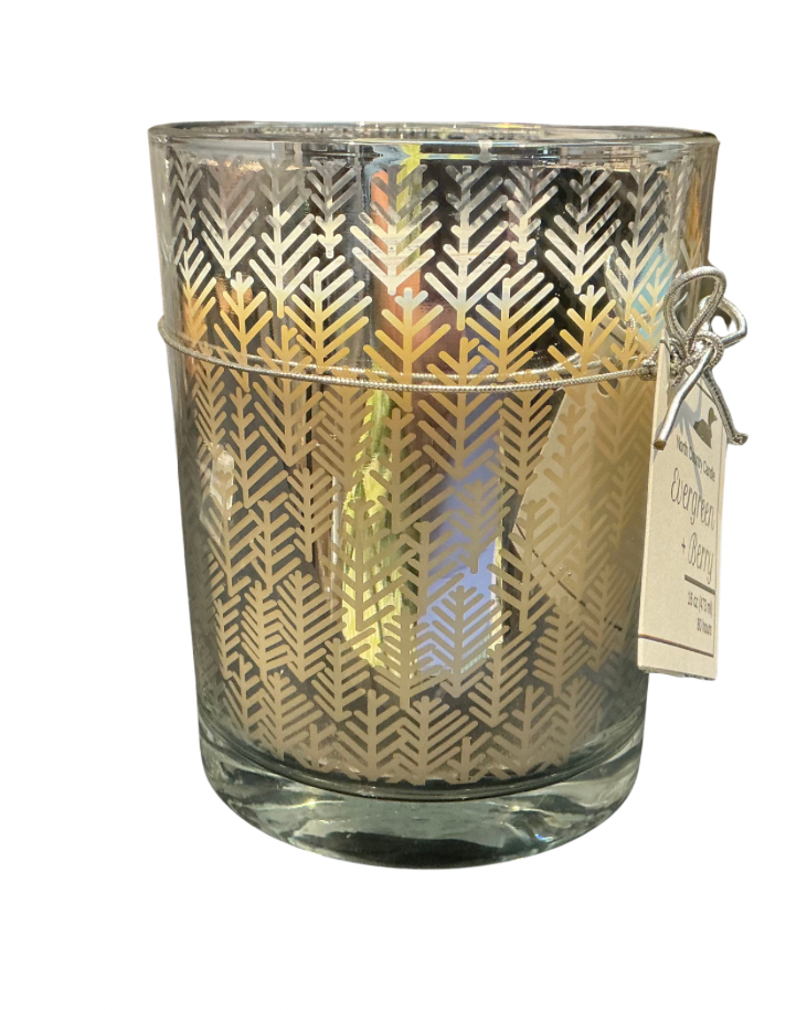 Metallic Silver 16 oz candle vessel with soy wax