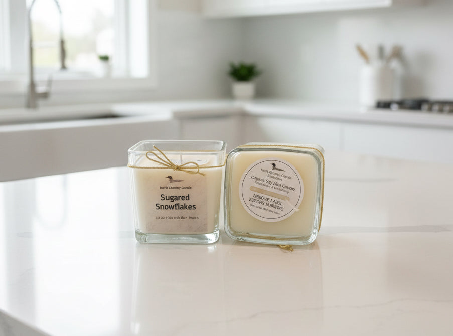Sugared Snowflakes - 20 oz Cube Candle