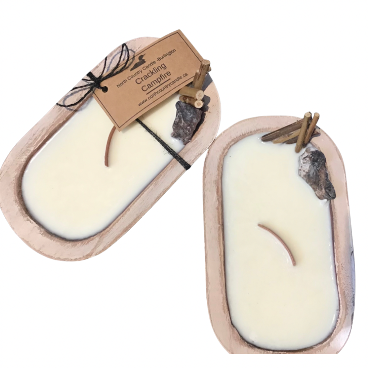 Crackling Campfire Decorated Soy Wax Dough Bowl