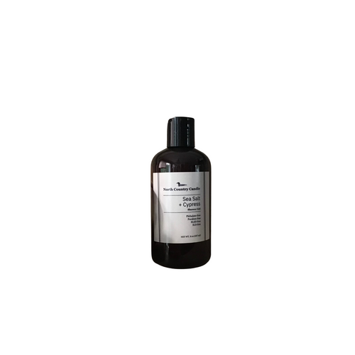 8 oz Shower Gel in Amber bottle with disc cap scented Sea Salt + Cypress