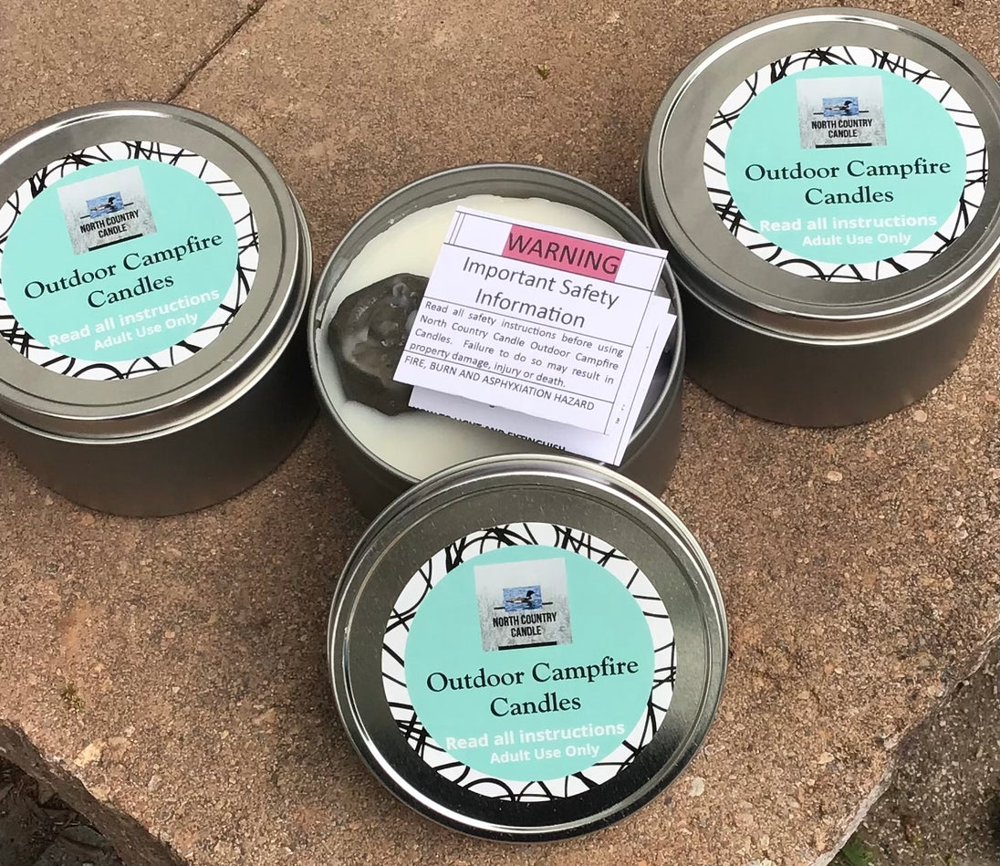 Outdoor Campfire Candles -16 oz Silver Tins