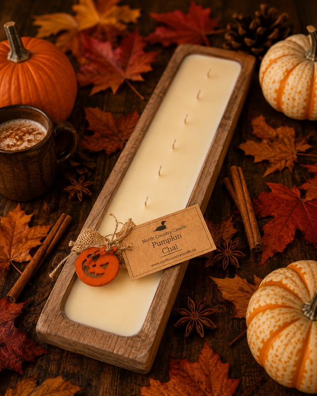 Rectangle 18 inch dough bowl soy wax candle scented Pumpkin Chai