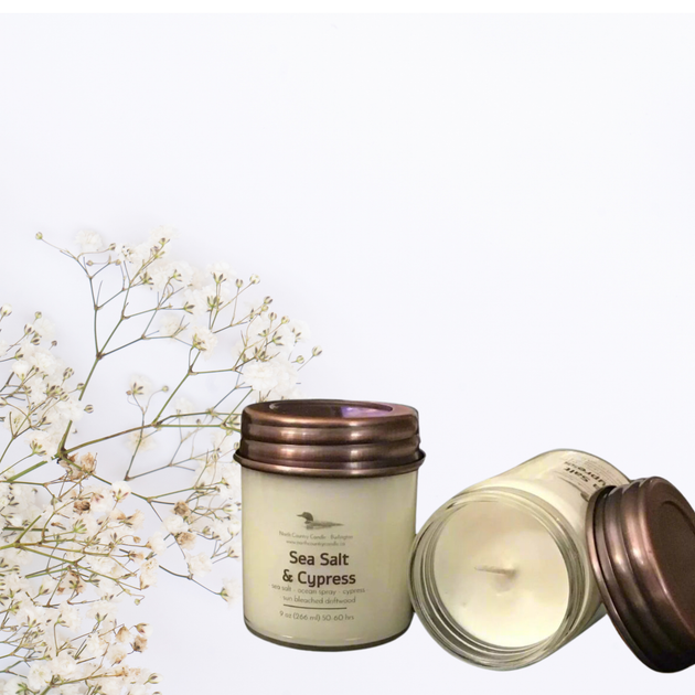 Sea Salt + Cpress 9 oz Soy Candle