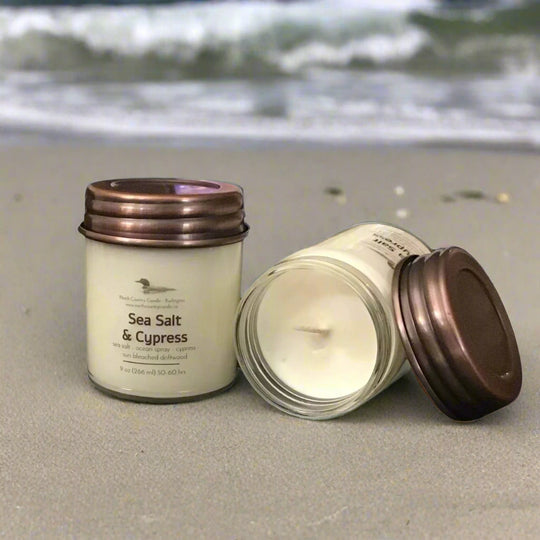 Sea Salt + Cypress - 9 oz Soy Wax Candle