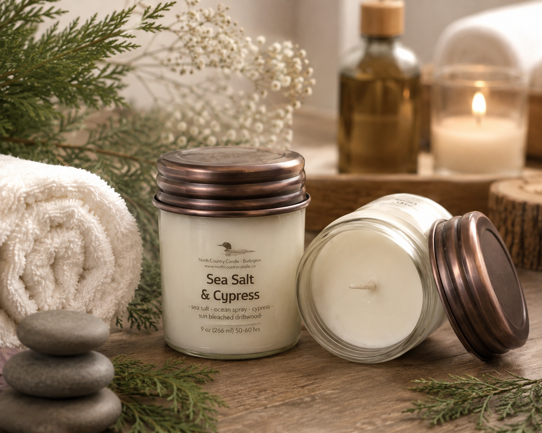 Sea Salt + Cypress 9 oz Soy Wax Candle