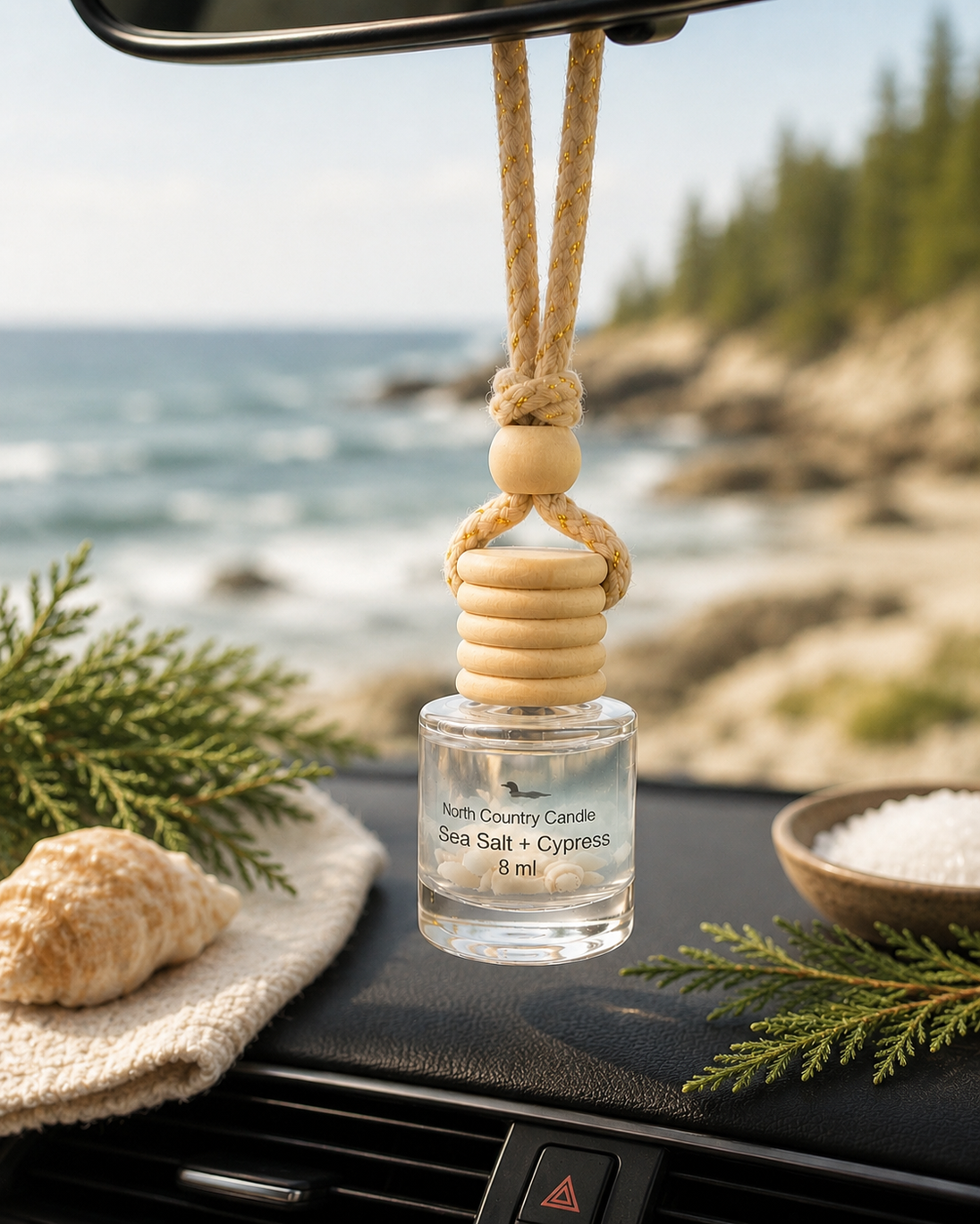 Sea Salt + Cypress Hanging car Freshener