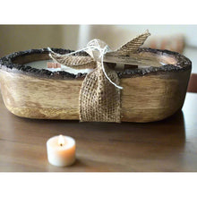 Load image into Gallery viewer, Side view live edge dough bowl candle
