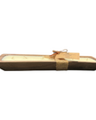 Side view of @8 inch long rectangle dough bowl candle