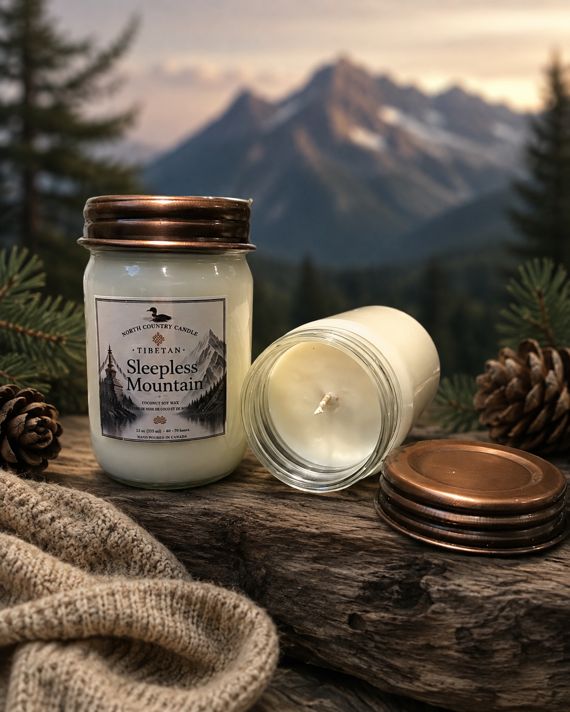 Sleepless Mountain - 12 oz Coconut Soy Candle