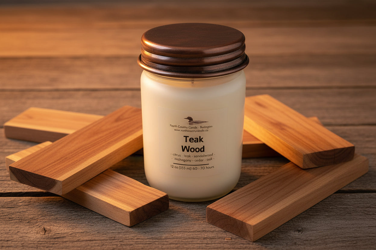 Teak Wood 12 oz Soy Wax Candle