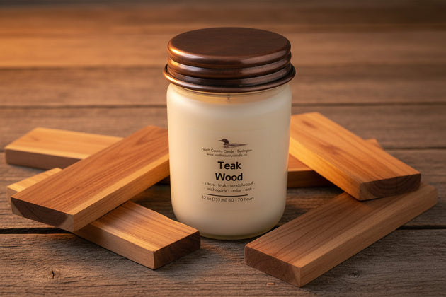 Teak Wood 12 oz Soy Wax Candle